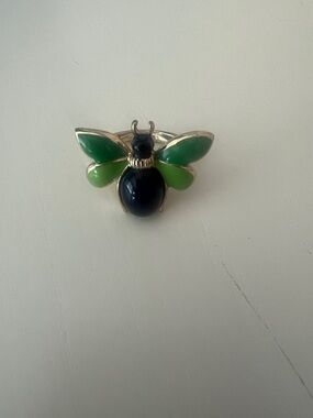 Lilly Pulitzer goldstone and enamel bug adjustable ring